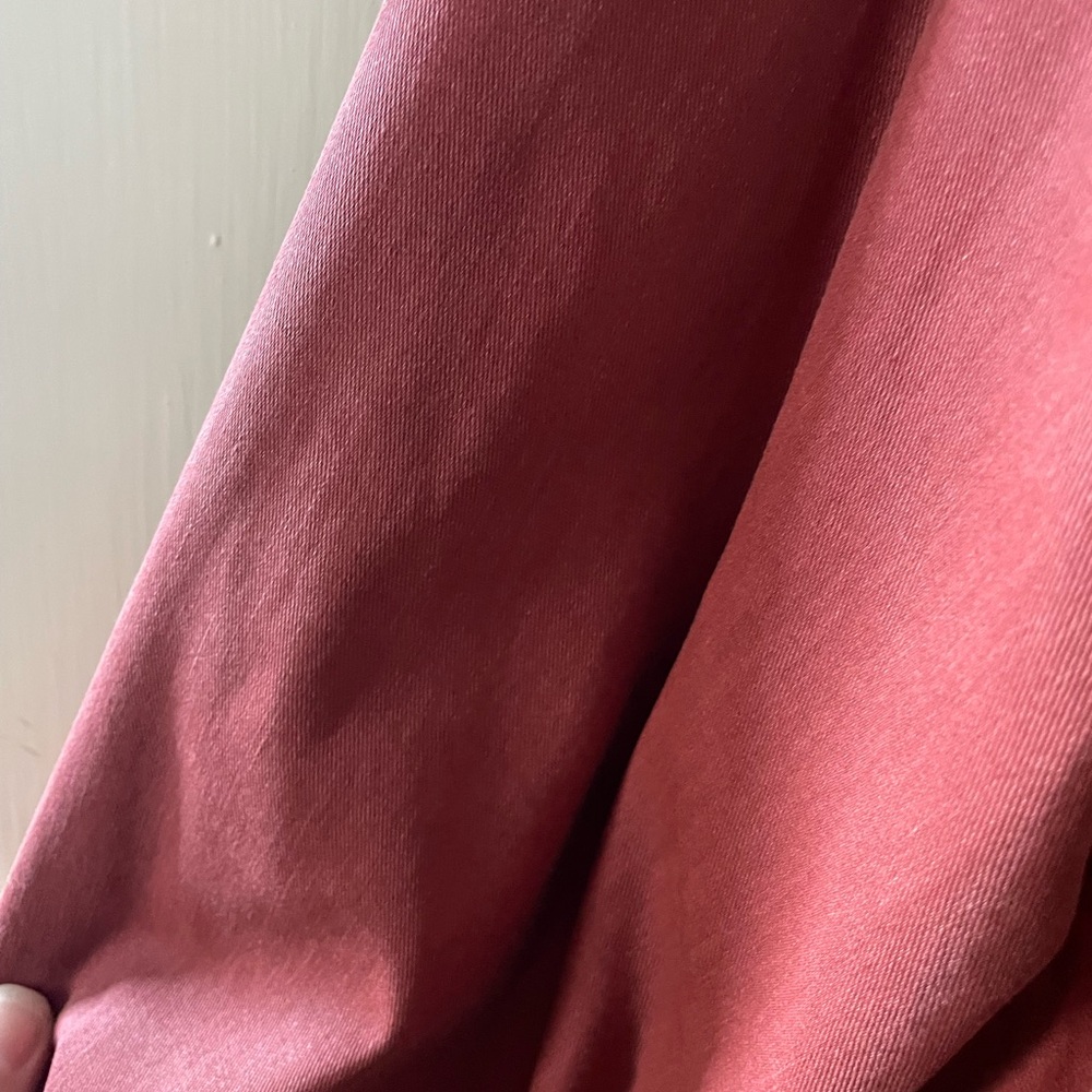 Ll Bean Red Button Up, Flannel-Lined - image 2